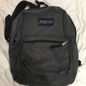 grey jansport superbreak backpack